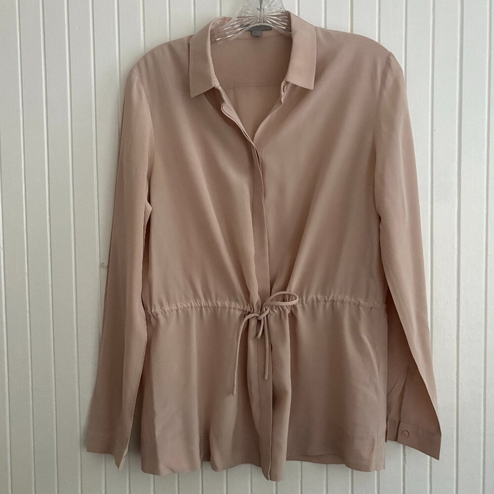 COS 100% Silk Drawstring Waist Shirt
